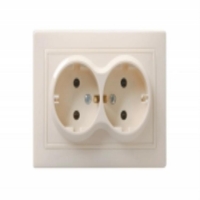 Розетка двухместная ERK24-K33-16-DM, цвет кремовы ERK24-K33-16-DM для моделей iek