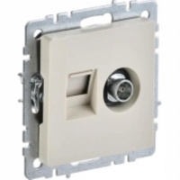 Розетка двойная TV+RJ45 кат.5E РТВ/РК12-БрКр бежевый BR-AK20-1-K10 IEK