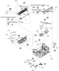 Internal components, printer base (2 of 2, SFP) Link, pressure relief left (except bundle model) (S RC4-7736-000CN для hp моделей  LASERJET M101 PRO,  LASERJET M102 PRO,  LASERJET M103 PRO