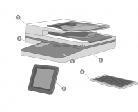 Document feeder and scanner whole units (M631, M632, M633 only) Control panel Touch Screen (M631, M 5851-7210 для моделей HP LaserJet Enterprise M607