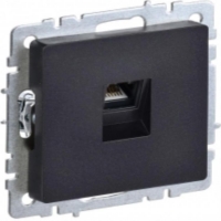 Розетка компьютерная BR-K10-1-K02, цвет черный, шт BR-K10-1-K02 для моделей iek