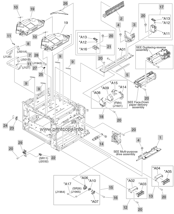 Блок сканера Q3931-67907 | RM1-7020 для HP Color LaserJet CM6030/ CM6040
