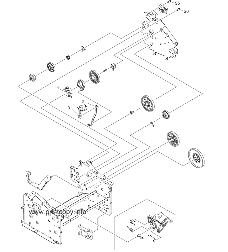 Подшипник привода картриджа в сборе RC1-1953 для HP LaserJet M1005 MFP