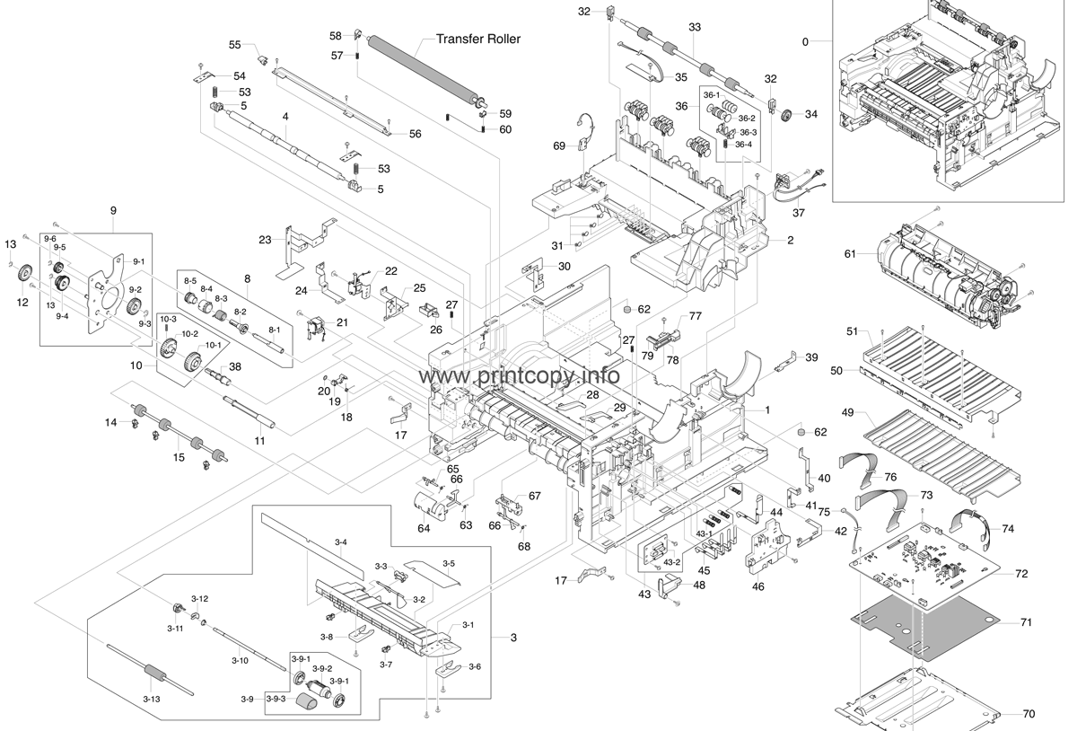 Основание редуктора JC61-01582A для Samsung ML-3050/ ML-3051ND/ ML-3470D/ SCX-5530FN/ SCX-5635FN/ SCX-5835/ SCX-5935