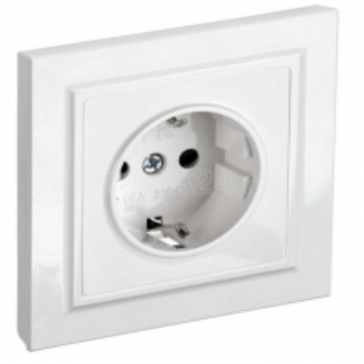 Розетка BR-R14-16-K01-F, цвет белый, шт BR-R14-16-K01-F для моделей iek