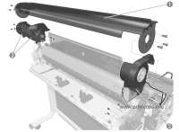 CQ890-67051 Left Roll Support with Rewinder and Cover (Basic)    CQ890-67051 для hp моделей t520  