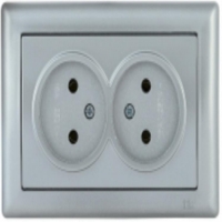 Розетка двухместная 2Р, ERB20-K23-10, цвет серебр ERB20-K23-10 для моделей iek