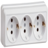 Розетка трехместная для открытой установки, ERB31 ERB31-K01-16-DC для моделей iek