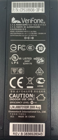 Блок питания Verifone Au-7992n CPS10936-3F-R 100-240 В 50/60 Гц 2А 9В 4А