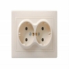 Розетка двухместная ERK24-K33-16-DM, цвет кремовы ERK24-K33-16-DM для моделей iek