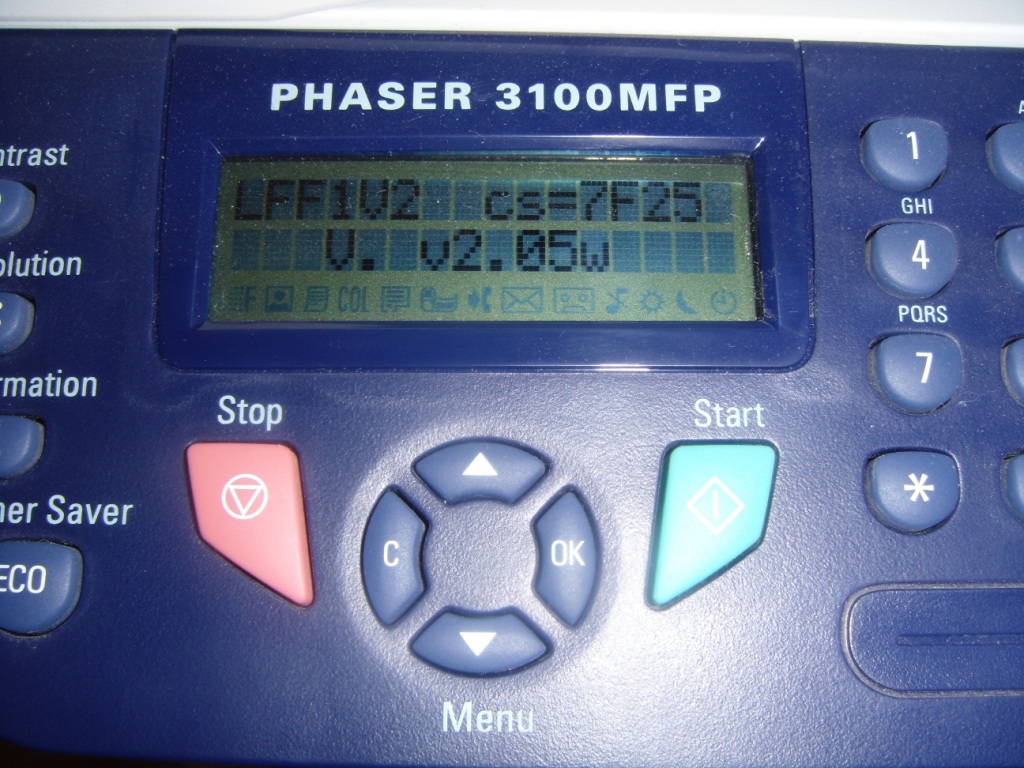 Версия прошивки xerox 3100