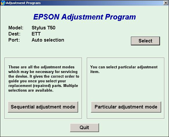 сервисная программа Epson