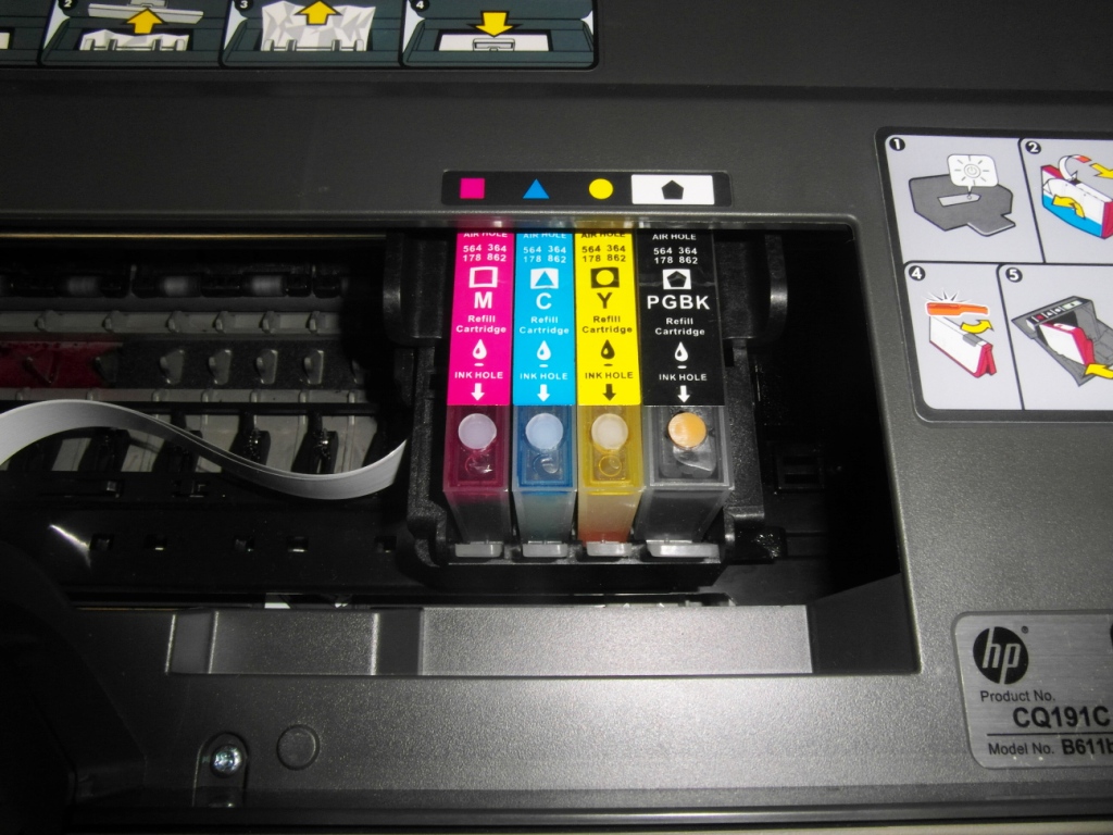 Установка картриджей