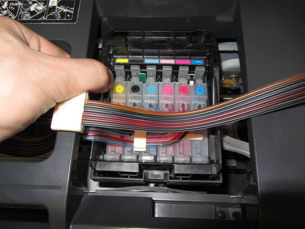 Каретка в позиции замены чернил