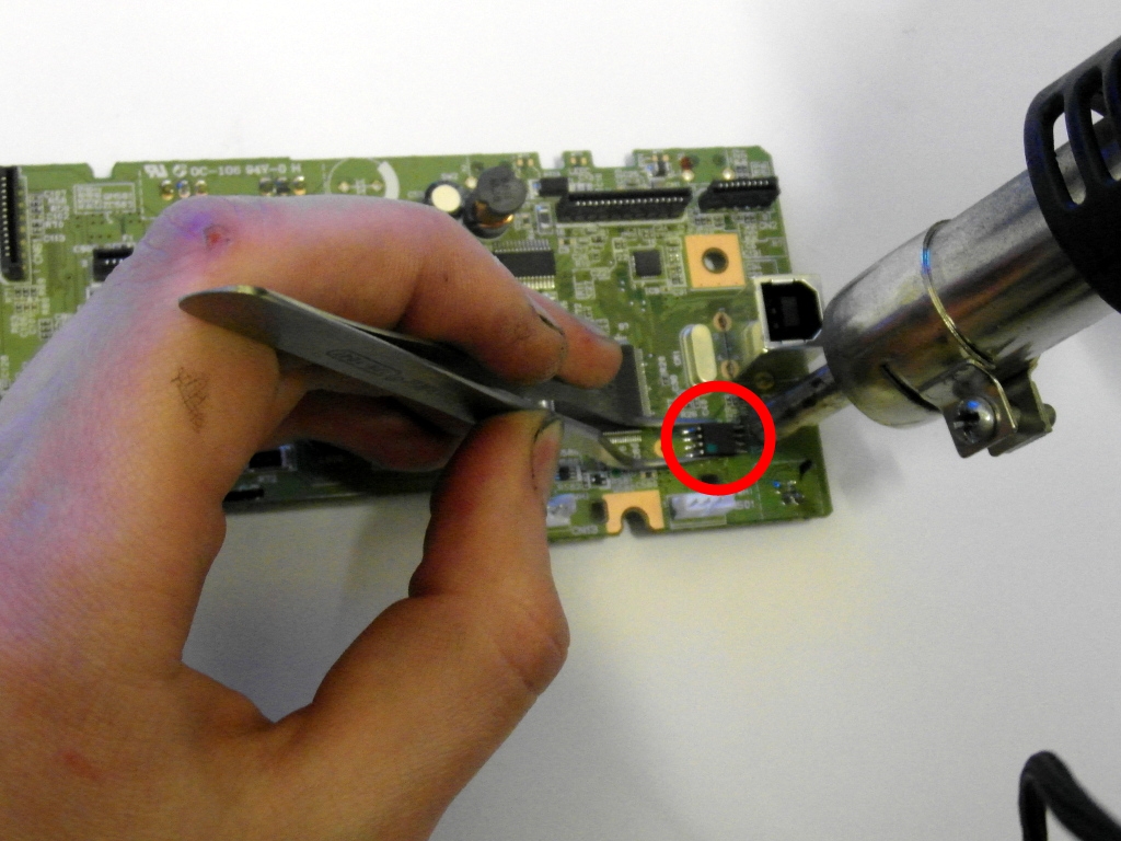 Выпаивание микросхемы 25PX80